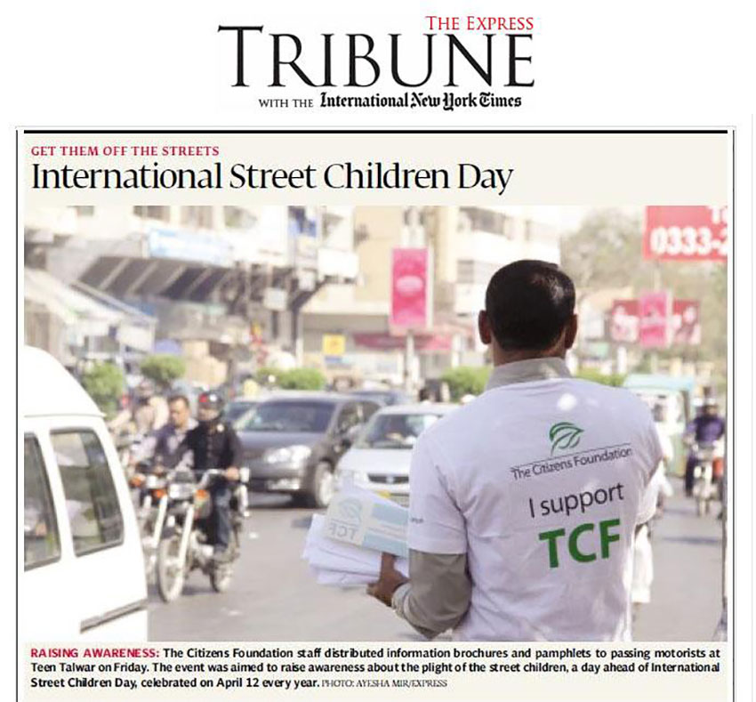 Tribune captures TCF team on International Day for Street Children